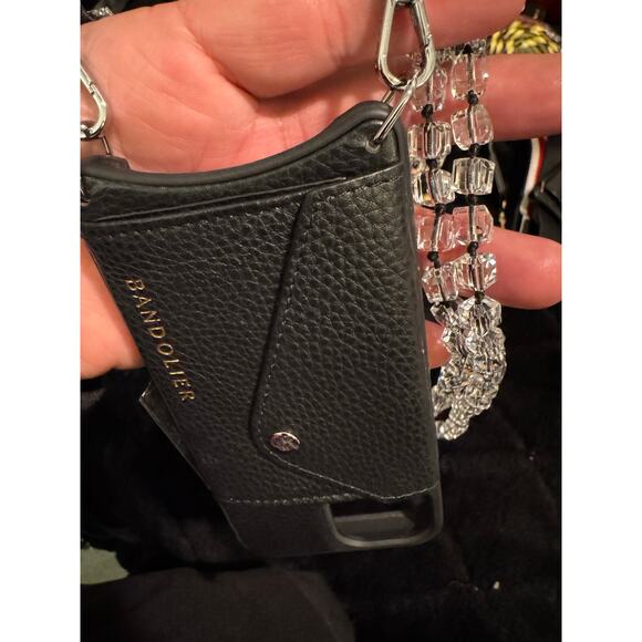 Bandolier iPhone 13mini donna wallet case &
Clear crystal Cleo beaded strap - Picture 3 of 3